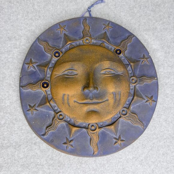 Vintage 90’s Whimsigoth Celestial Sun Clay Wall Hanging and Scarf - Picture 8 of 8